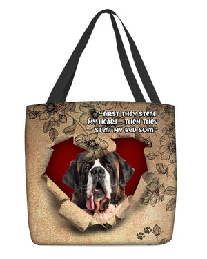 St Bernard-Torn Cloth Tote Bag