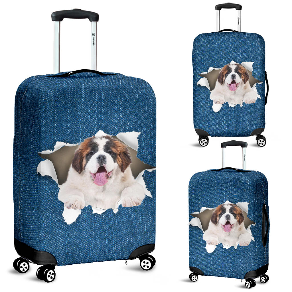 St Bernard-Torn Paper Luggage Covers