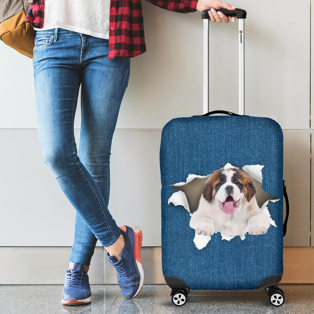 St Bernard-Torn Paper Luggage Covers