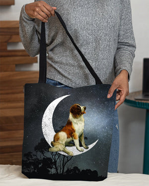 St Bernard1-Sit On The Moon-Cloth Tote Bag