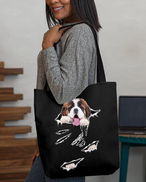 Cracks-St Bernard-Cloth Tote Bag