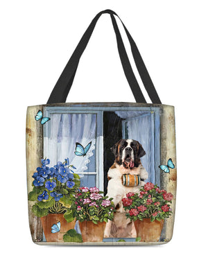 St Bernard Today I Choose Joy-Cloth Tote Bag