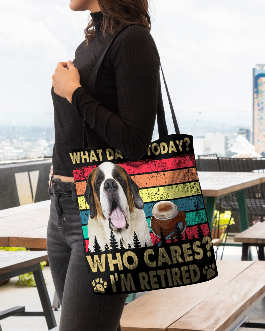 St Bernard Who Cares-Cloth Tote Bag