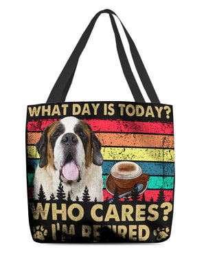 St Bernard Who Cares-Cloth Tote Bag