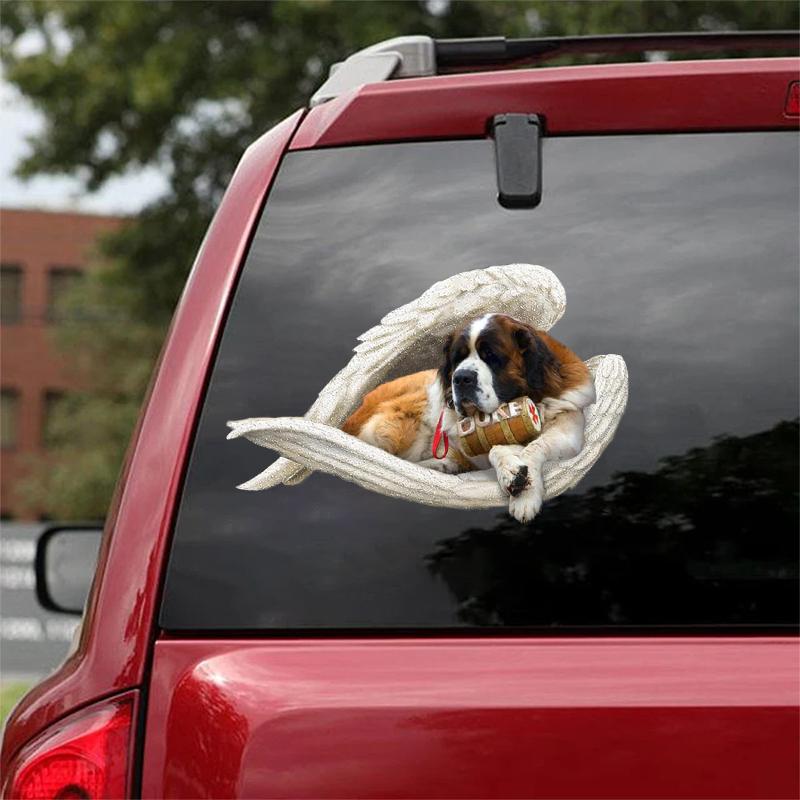 St Bernard-sleeping angel CAR STICKER