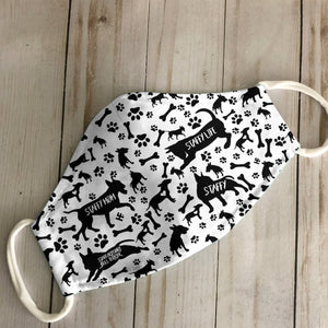 Staffordshire Bull Terrier Black &amp; White Pattern EZ07 2707 Face Mask