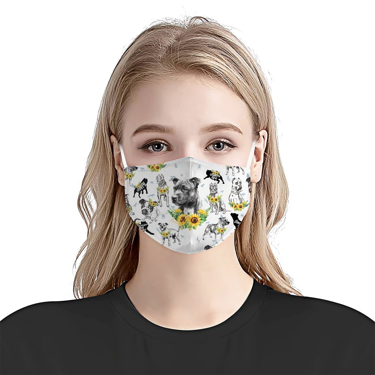 Staffordshire Bull Terrier Sunflower EZ07 2206 Face Mask