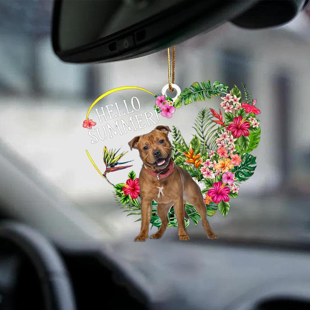 Staffordshire Bull Terrier-Hello Summer-Two Sided Ornament