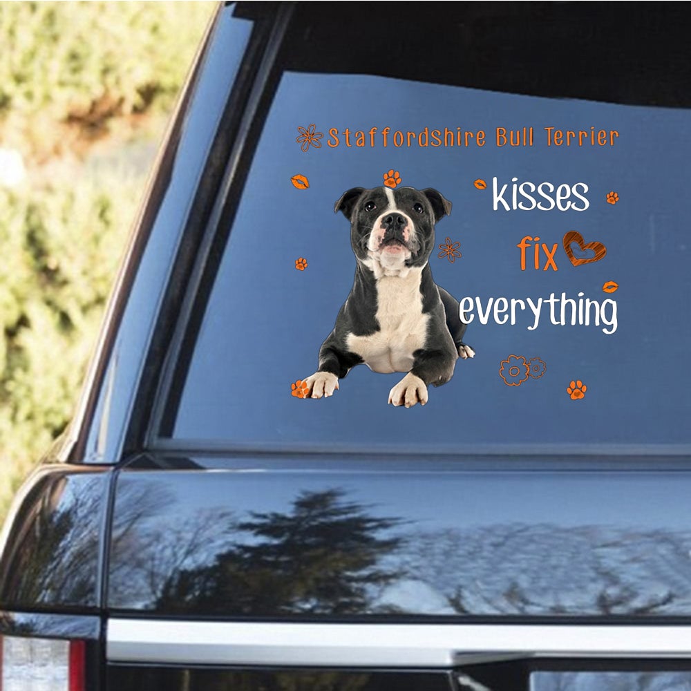 Staffordshire Bull Terrier-Kiss Fix Everything Decal