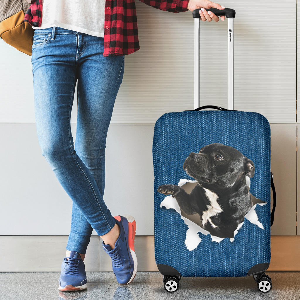Staffordshire Bull Terrier-Torn Paper Luggage Covers