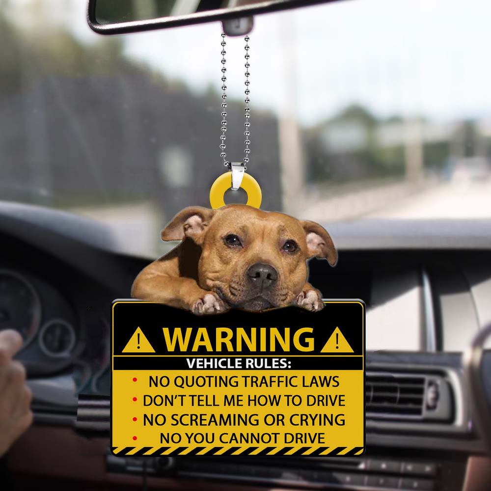 Staffordshire Bull Terrier-Vehicle Rules Two Side Ornament