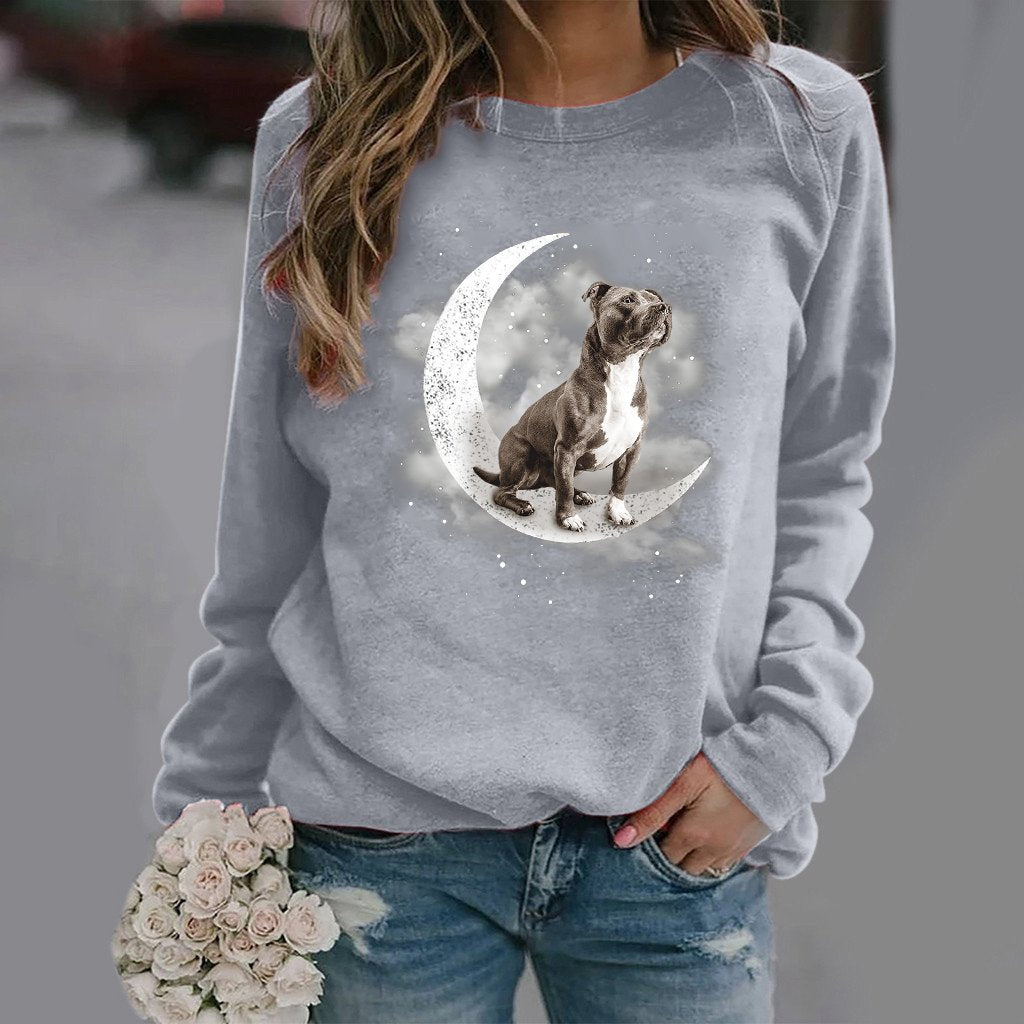 Staffordshire Bull Terrier (2) -Sit On The Moon- Premium Sweatshirt
