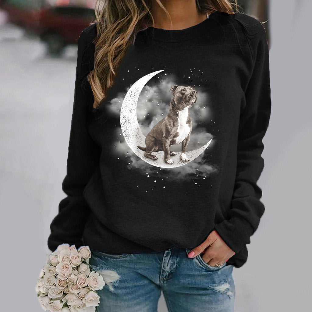 Staffordshire Bull Terrier (2) -Sit On The Moon- Premium Sweatshirt