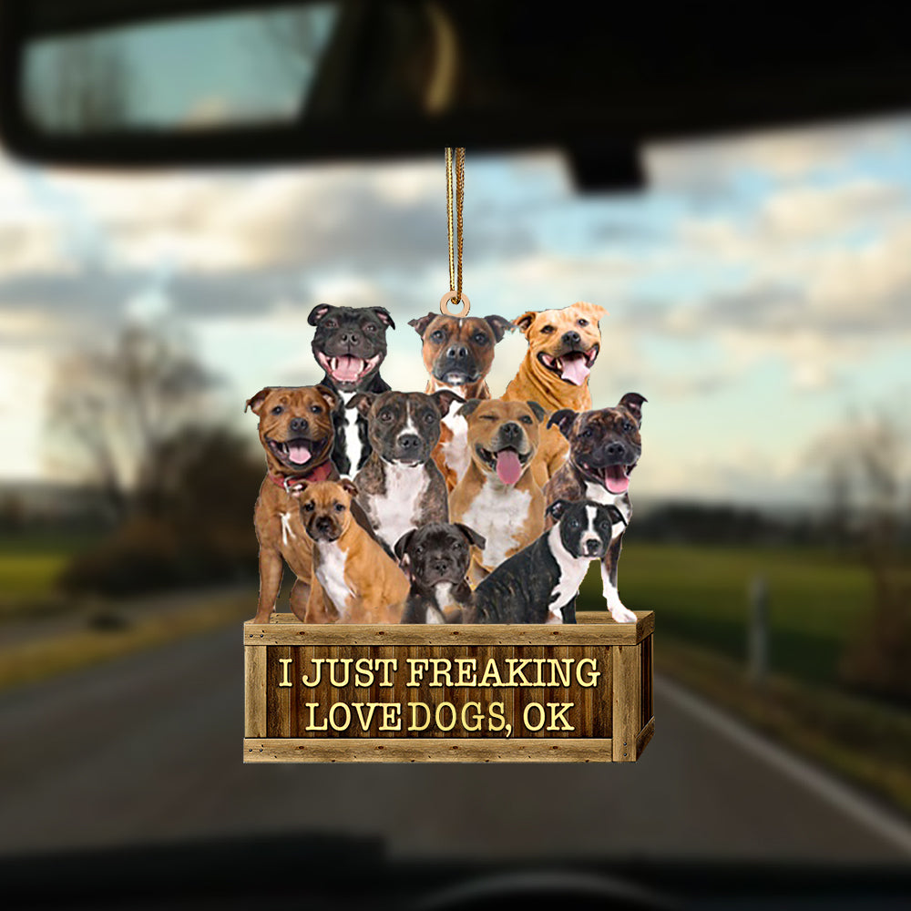 Staffordshire BullTerrier Wooden Box-Two Sides Ornament