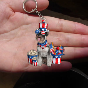 Standard Schnauzer-July Stuff Flat Acrylic Keychain