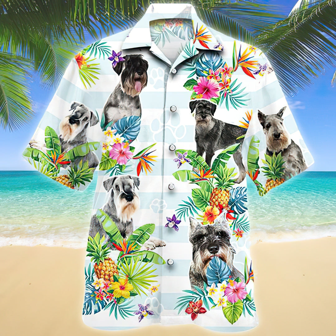 Standard Schnauzer Tropical Flower Hawaiian Shirt