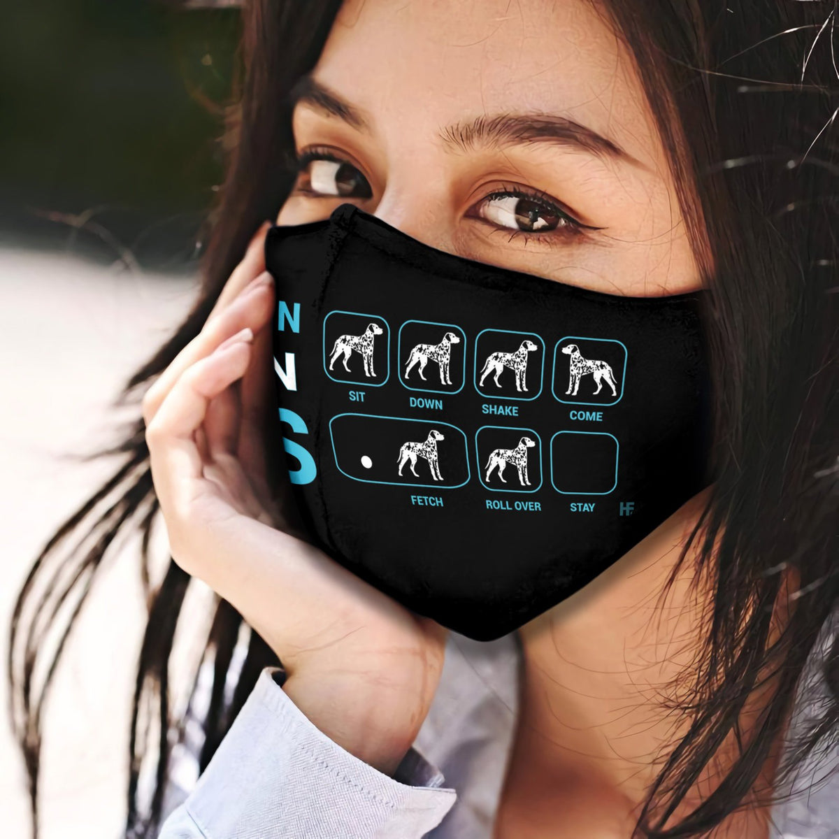 Stubborn Dalmatian Tricks EZ03 0907 Face Mask