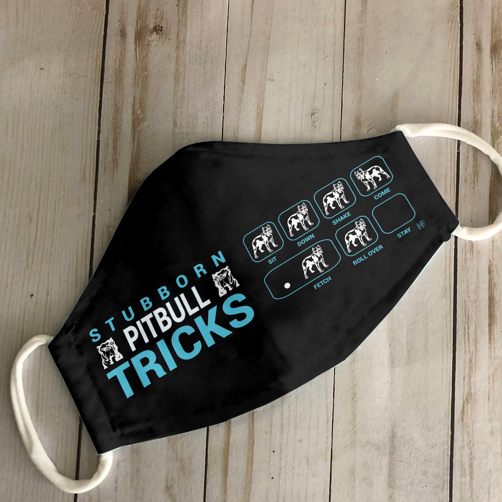 Stubborn PitBull Tricks EZ03 0907 Face Mask