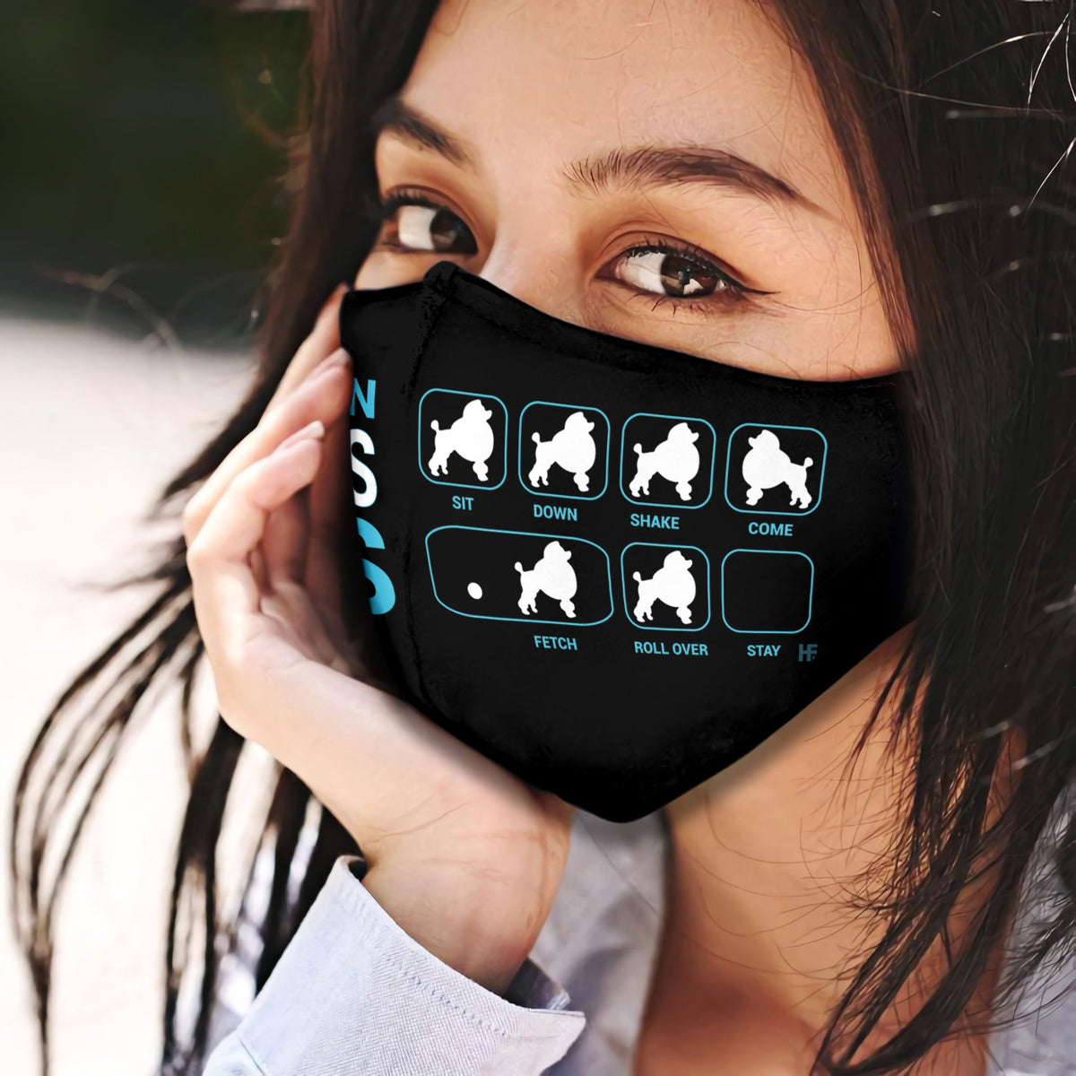 Stubborn Poodles Tricks EZ03 0907 Face Mask