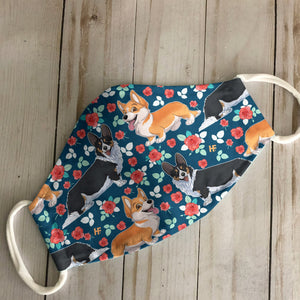 Super Cute Corgi Floral EZ16 2306 Face Mask