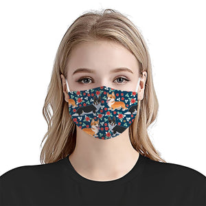 Super Cute Corgi Floral EZ16 2306 Face Mask