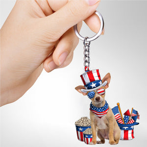 TAN Chihuahua 2-July Stuff Flat Acrylic Keychain