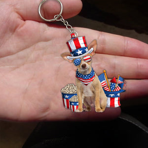 TAN Chihuahua 2-July Stuff Flat Acrylic Keychain