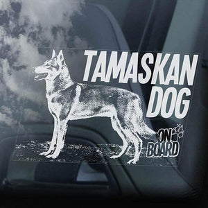 Tamaskan on Board-Car Window Sticker-Dog Sign Decal