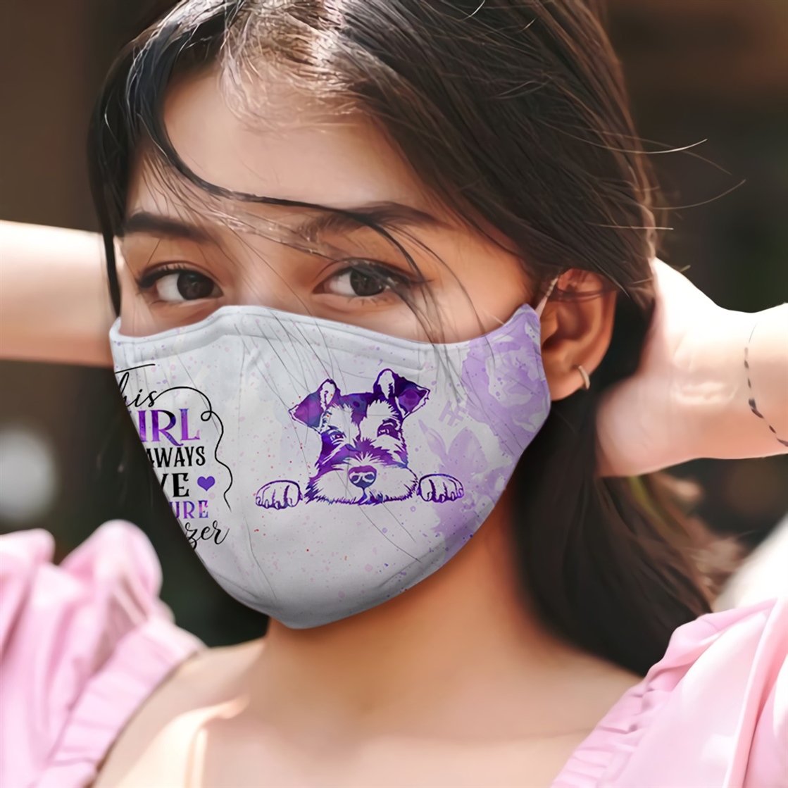 Premium This Girl Will Always Love Miniature Schnauzer EZ09 2807 Face Mask