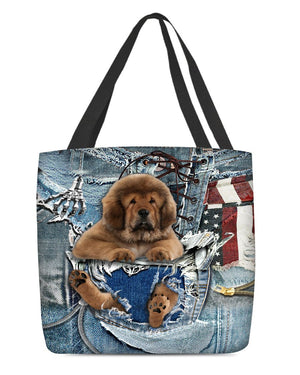 Tibetan Mastiff-Ripped Jeans-Cloth Tote Bag