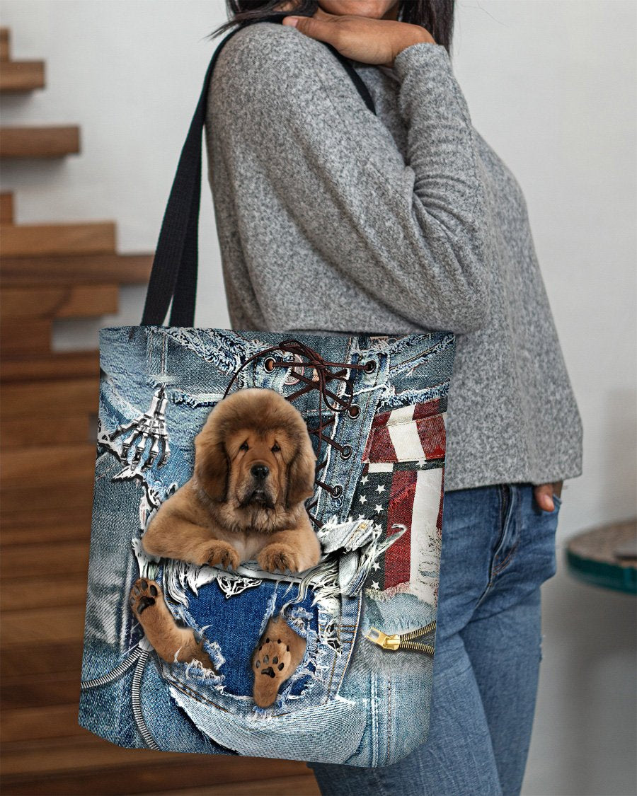 Tibetan Mastiff-Ripped Jeans-Cloth Tote Bag