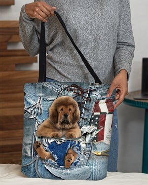 Tibetan Mastiff-Ripped Jeans-Cloth Tote Bag