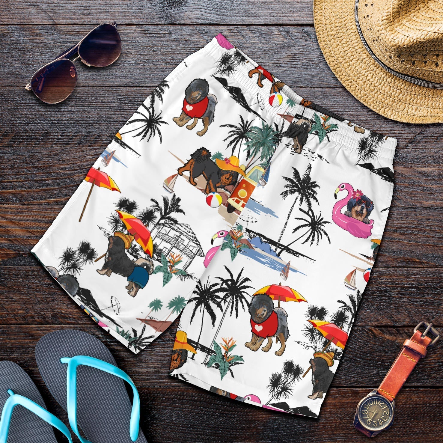 Tibetan Mastiff-Summer Beach Mens Shorts