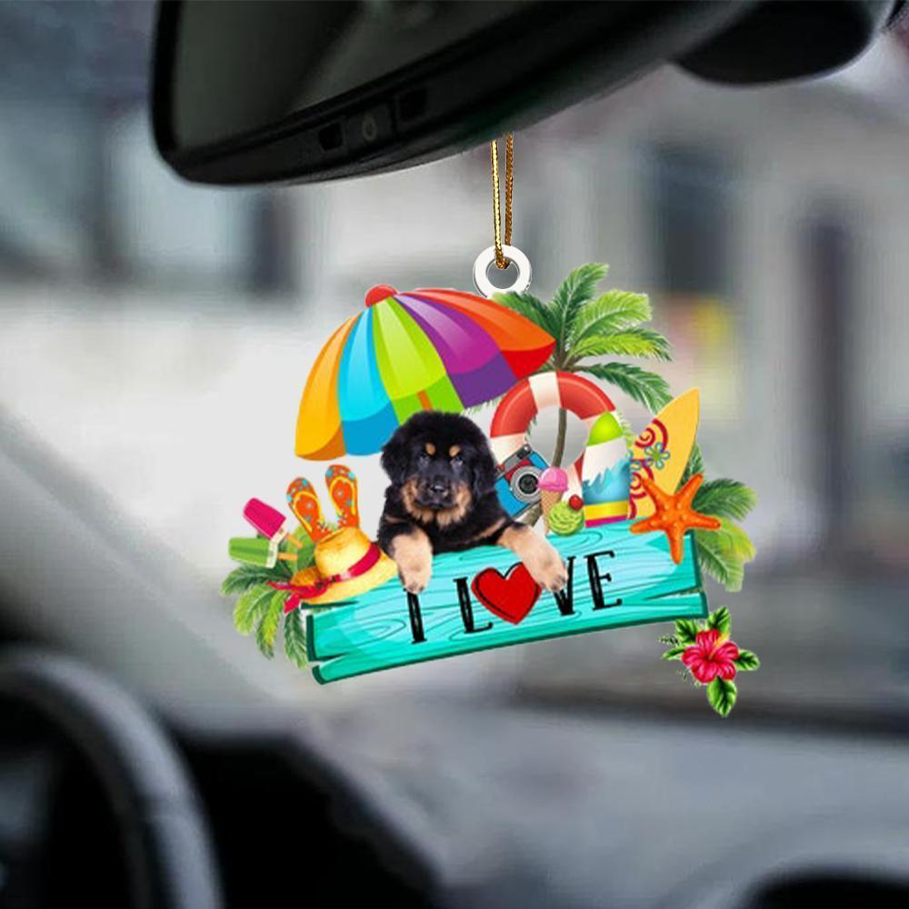 Tibetan Mastiff-I Love Summer-Two Sided Ornament