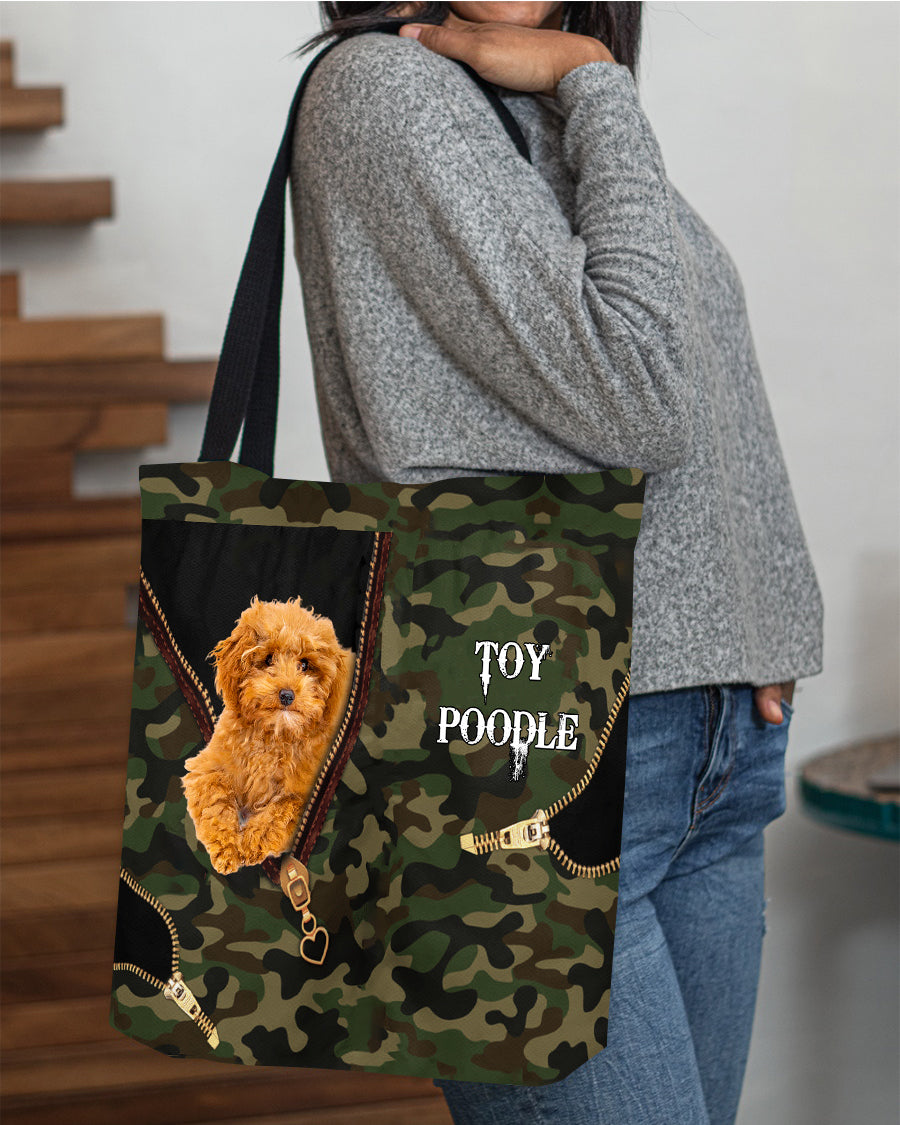 Toy-Poodle Camo Cloth Tote Bag