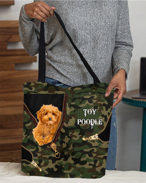 Toy-Poodle Camo Cloth Tote Bag