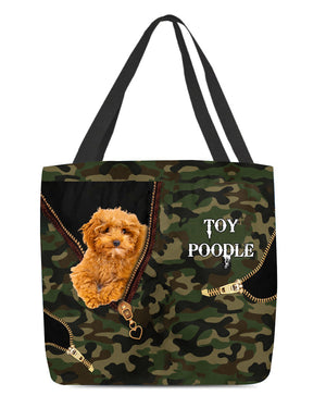 Toy-Poodle Camo Cloth Tote Bag