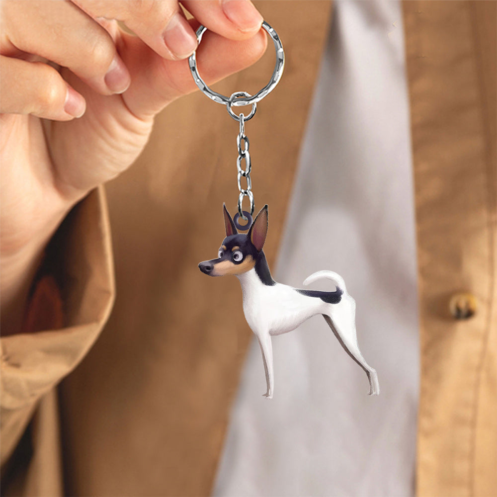 Toy Fox Terrier-Look at me flat Acrylic Keychain