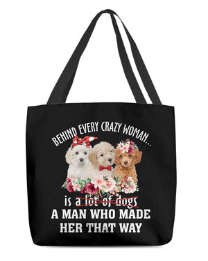 Toy Poodle-Crazy Woman Cloth Tote Bag