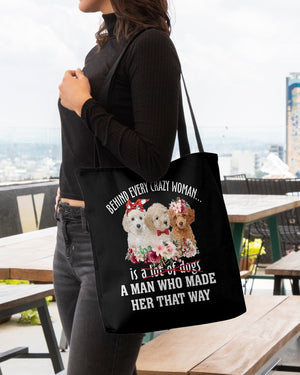 Toy Poodle-Crazy Woman Cloth Tote Bag