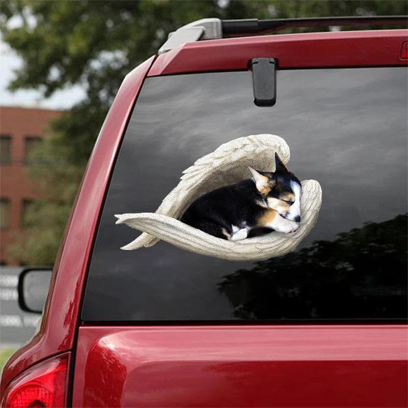 Tricor corgi-sleeping angel CAR STICKER