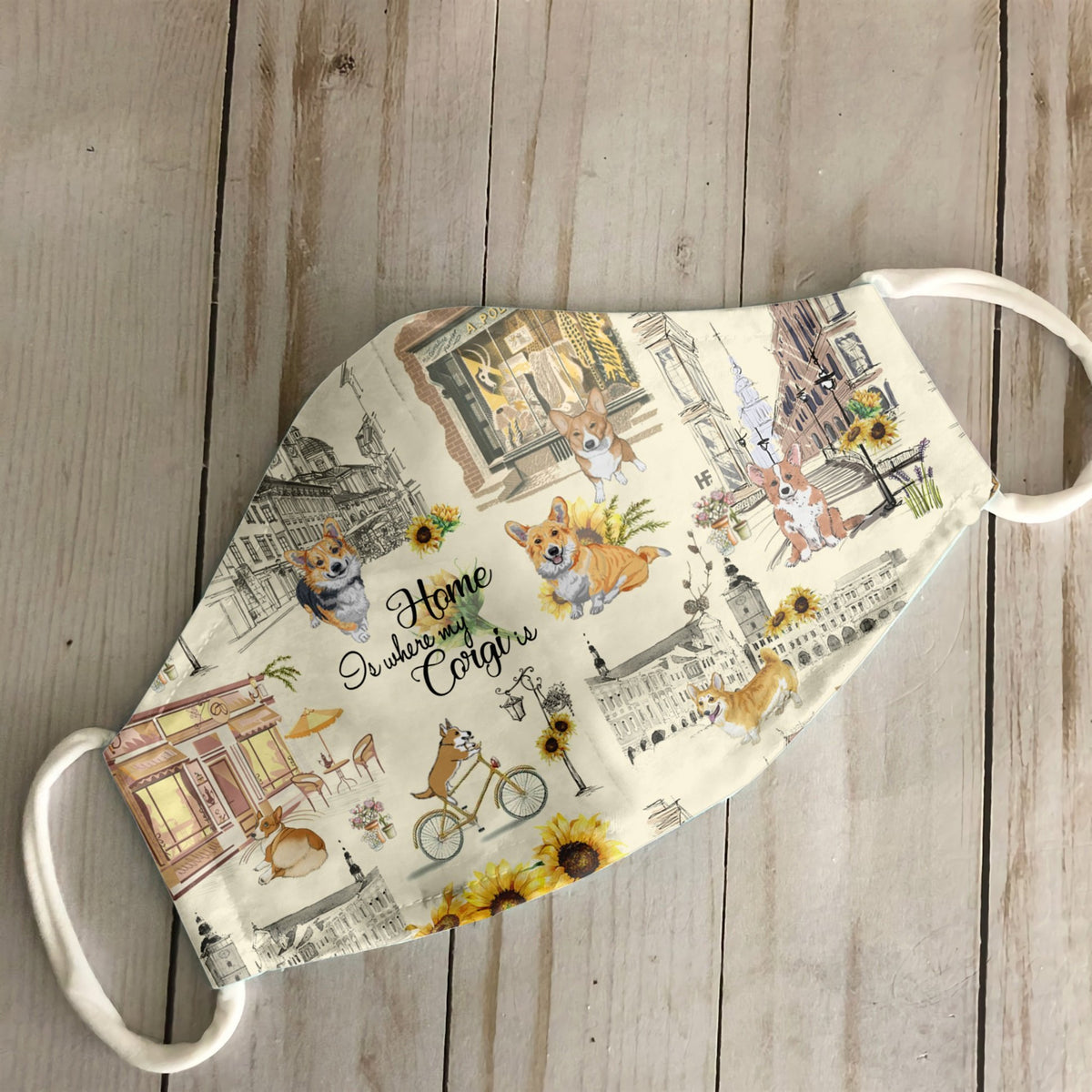 Urban, Sunflower And Corgi EZ07 2207 Face Mask