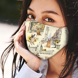 Urban, Sunflower And German Shepherd EZ07 2207 Face Mask