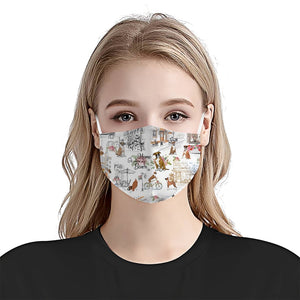 Urban, Vintage Flower And Boxer EZ07 3007 Face Mask