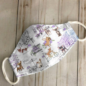 Urban, Vintage Flower And Chihuahua EZ07 3007 Face Mask