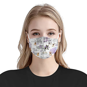 Urban, Vintage Flower And French Bulldog EZ07 3007 Face Mask