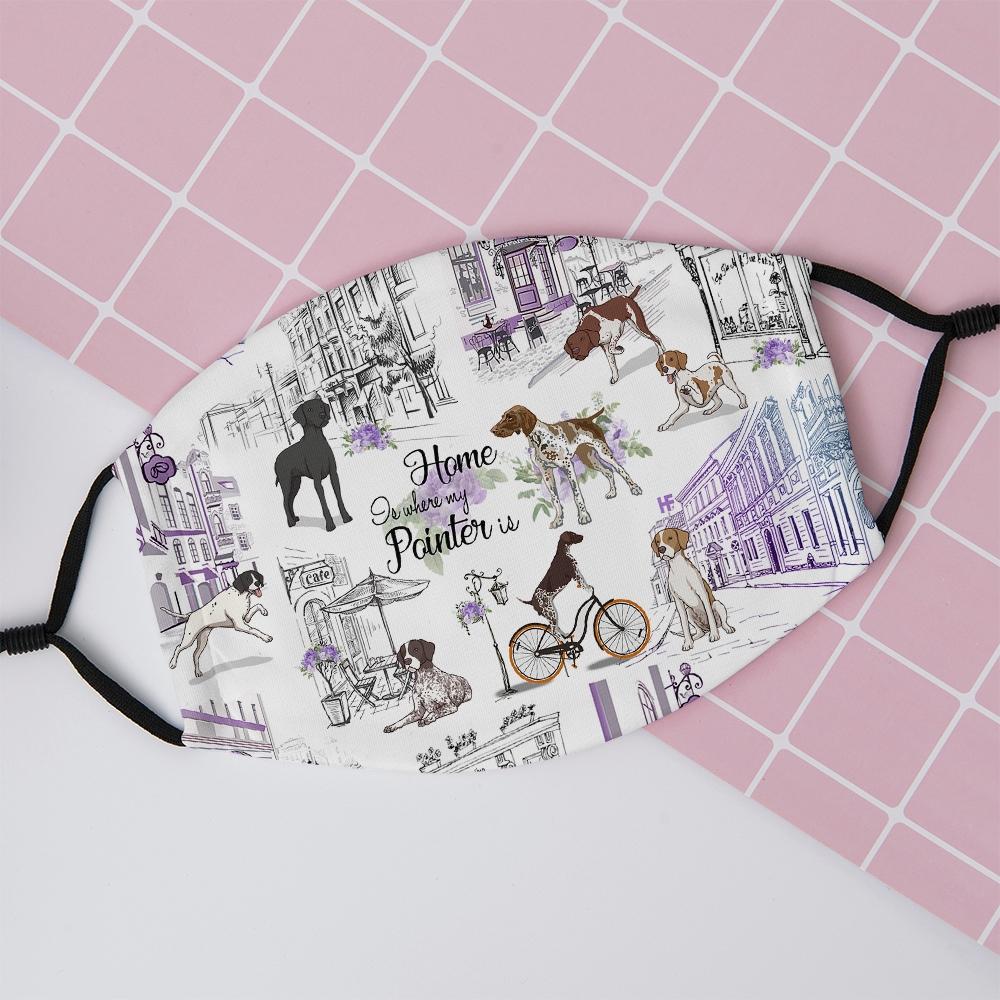 Urban, Vintage Flower And German Shorthaired Pointer EZ07 1408 Face Mask