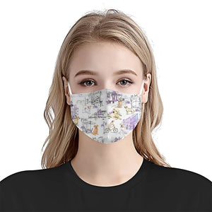 Urban, Vintage Flower And Labrador Retriever EZ07 3007 Face Mask
