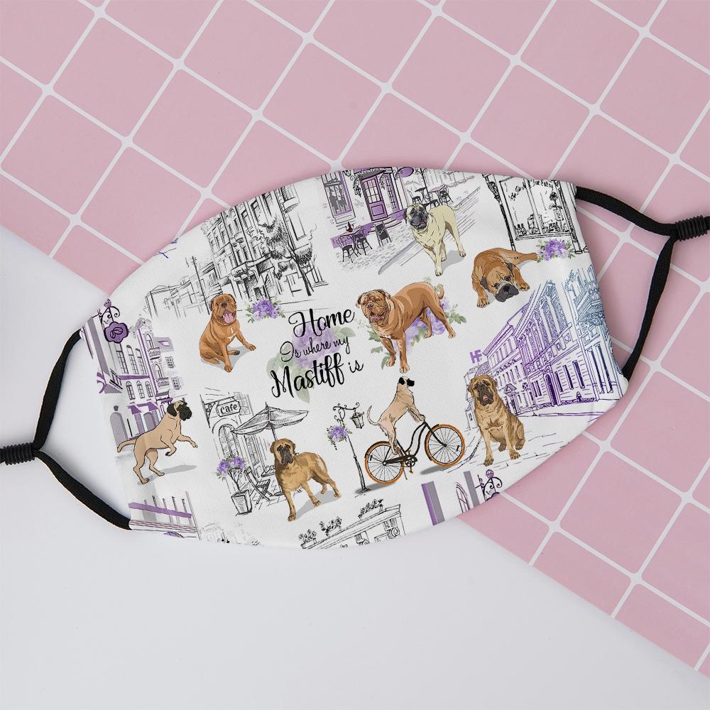 Urban, Vintage Flower And Mastiff EZ07 1308 Face Mask