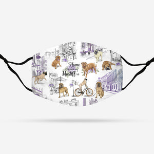 Urban, Vintage Flower And Mastiff EZ07 1308 Face Mask